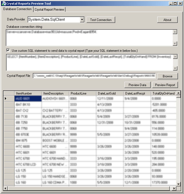 Crystal Report Preview tool