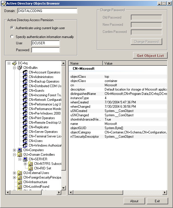 Active Directory Object Browser