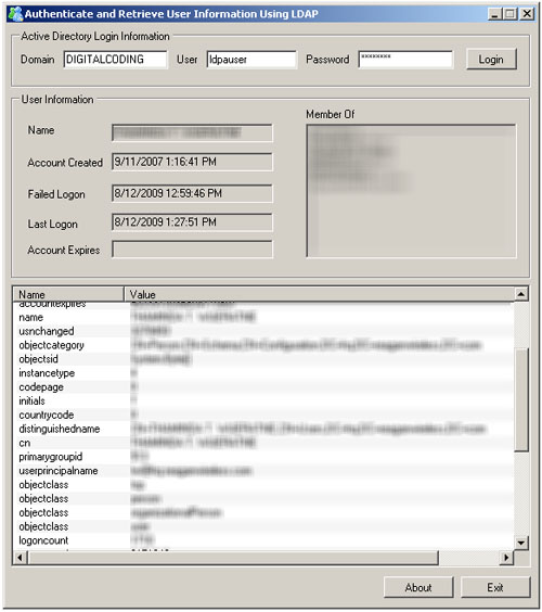 Authenticate and Retrieve User Information Using LDAP