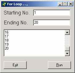 demonstrates how to use FOR loop in Delphi