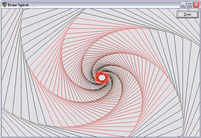 Draw spiral on form
